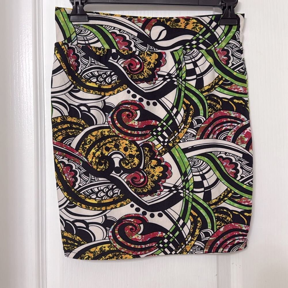 Always abstract paisley print mini skirt vintage style one size